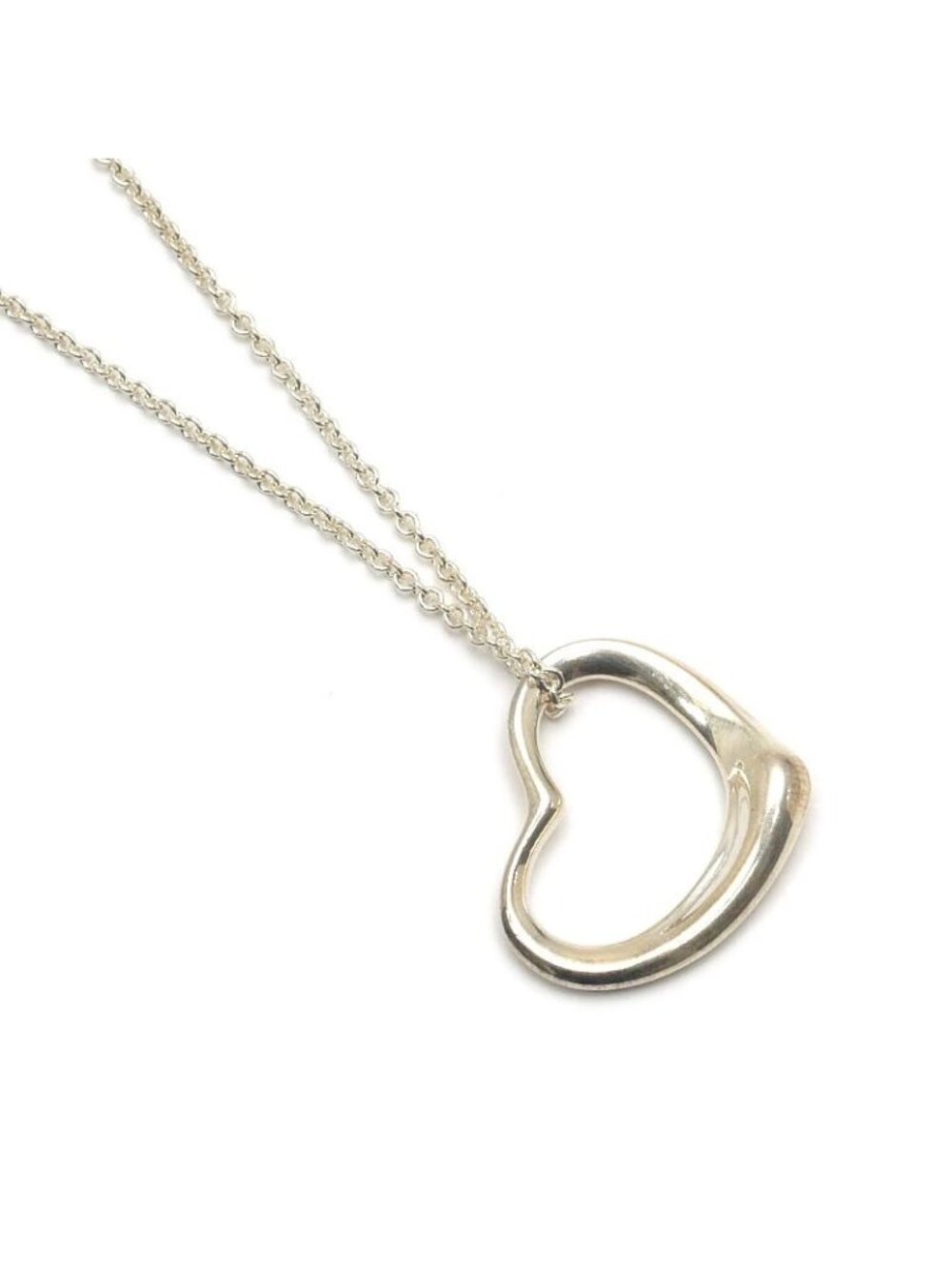 Tiffany & Co Open Heart Necklace 925 Sterling Silver Elsa Peretti